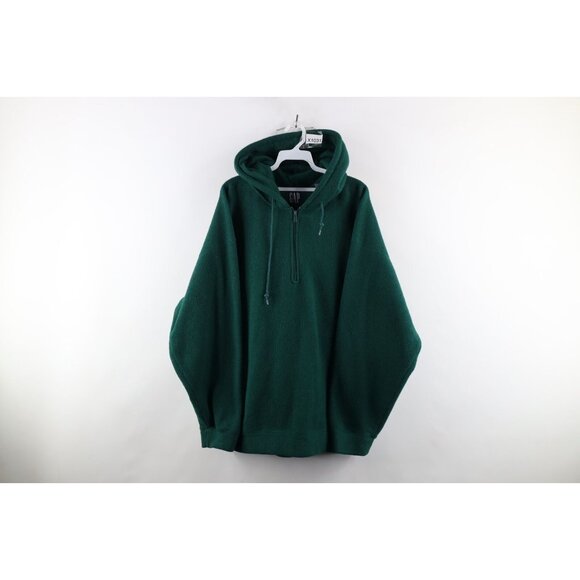GAP Other - Vinage 90s Gap Mens Large Faded Blank Baggy Fit Fleece Hoodie Sweatshirt Green